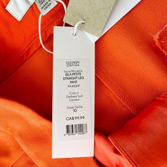 Ever New Wide Leg Isla Trousers Orange Gerbera Womens Size 10 Petite New - Picture 7 of 12